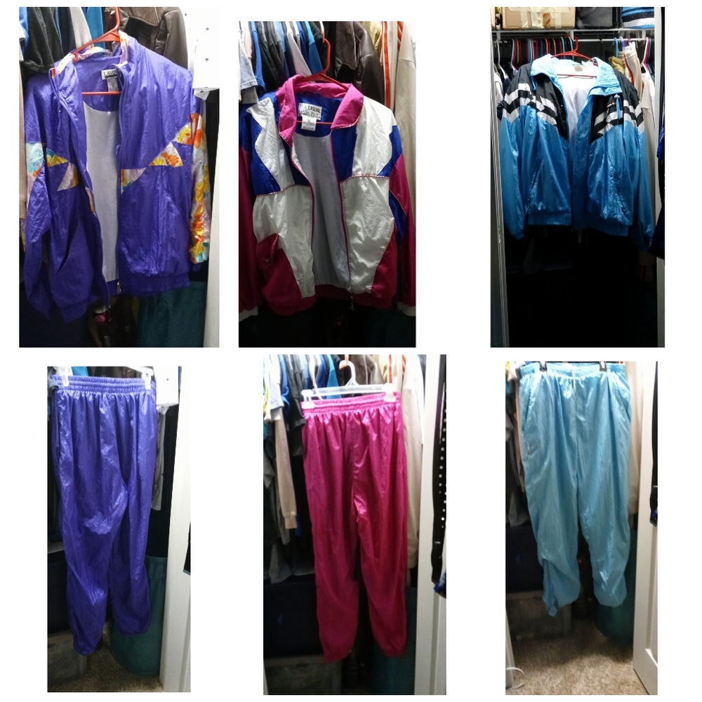 multi set of Vintage 90s windbreaker